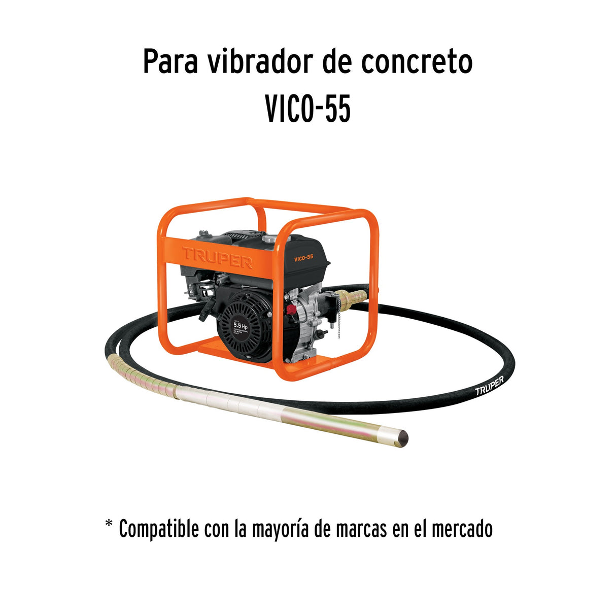 Chicote 6 m para vibrador de concreto, Truper