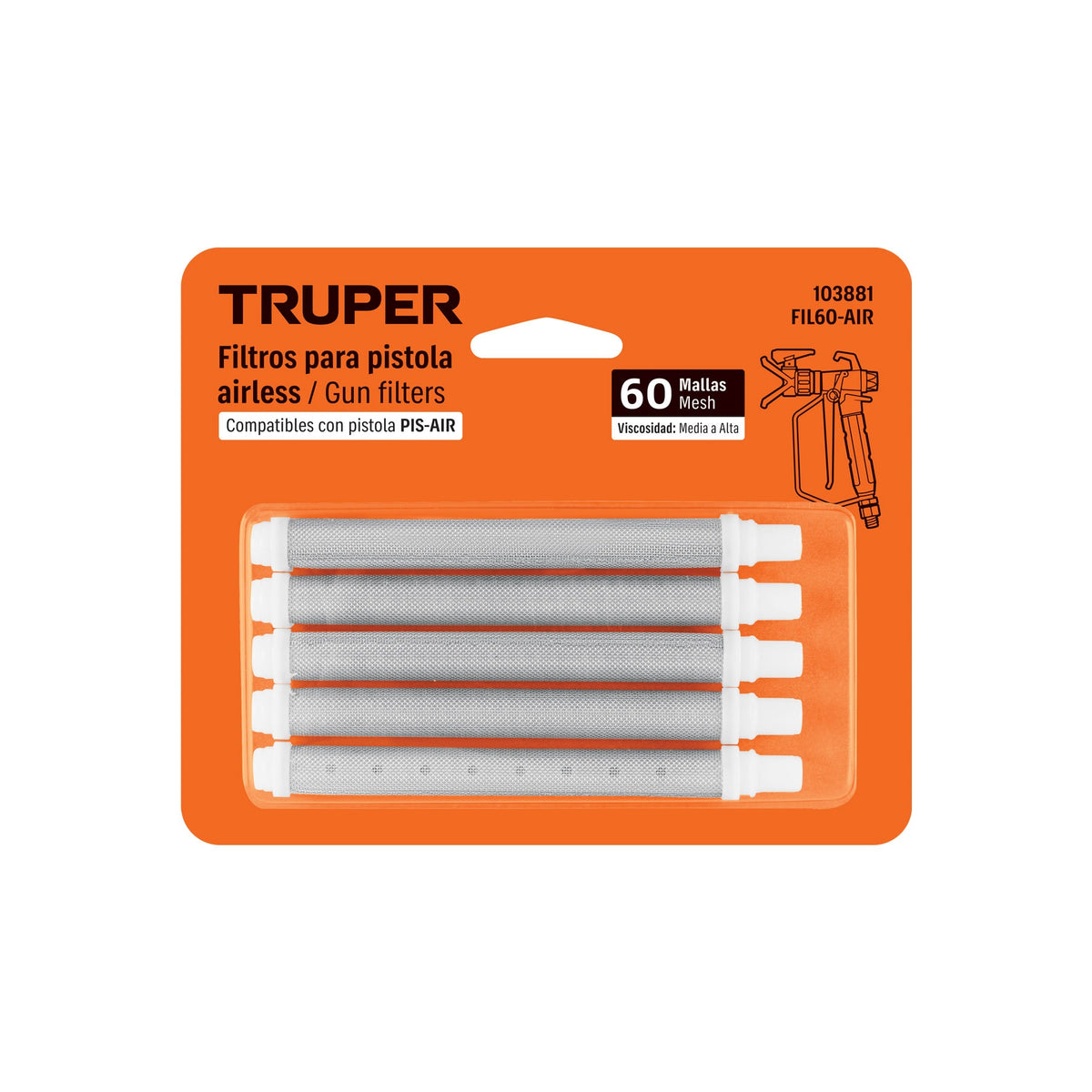 Filtro de 60 mallas para pistola de pulverizador PIS-AIR
