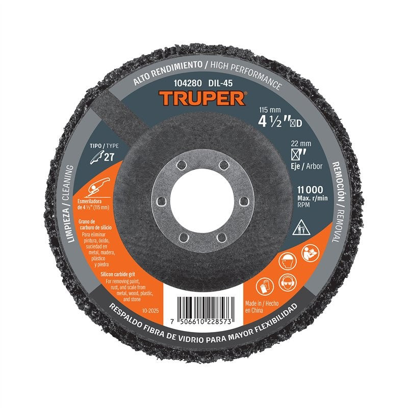 Disco Removedor / Limpieza 4-1/2' Centro 7/8', Truper