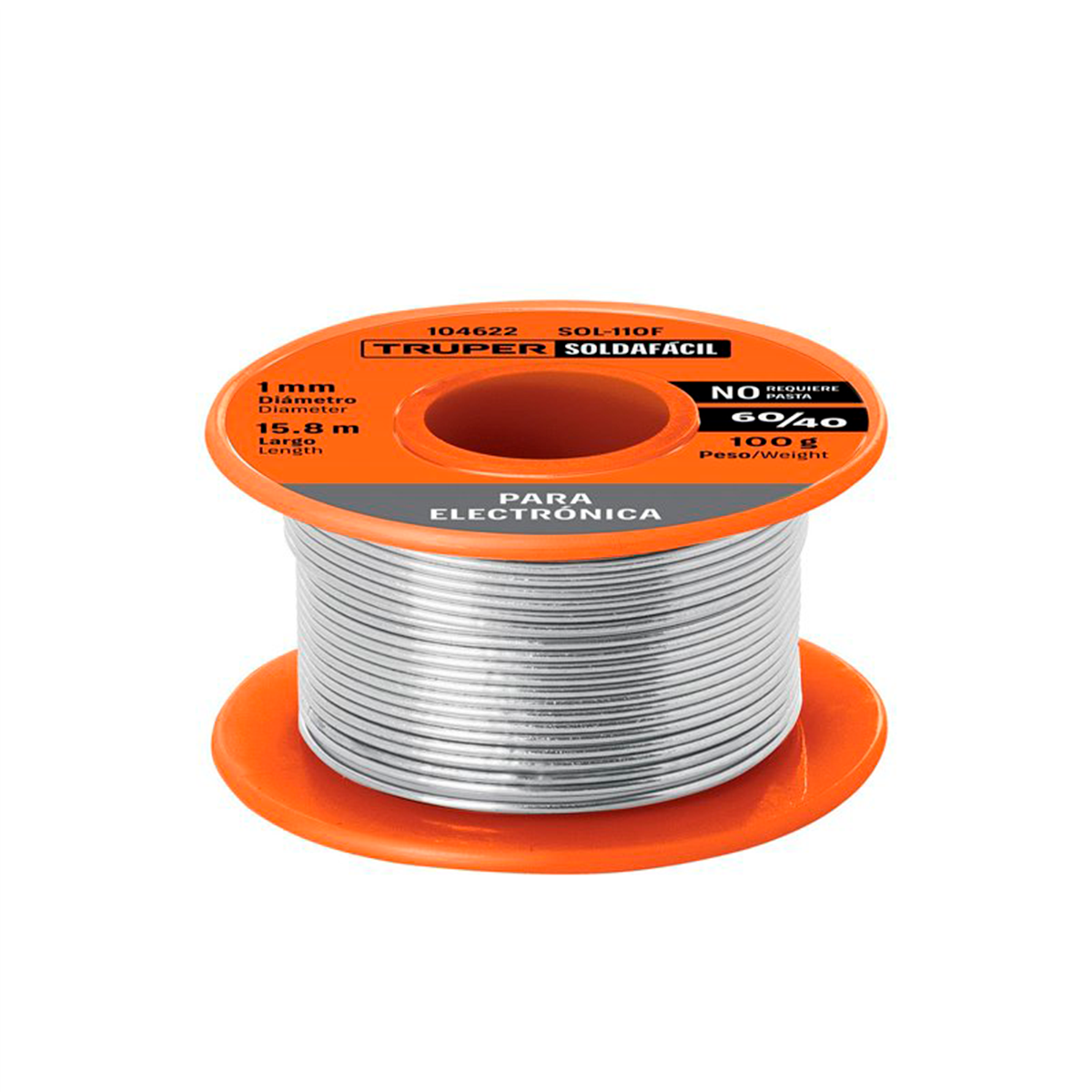 Soldadura 60% Estaño / 40% Plomo para Electrónica, 100 g