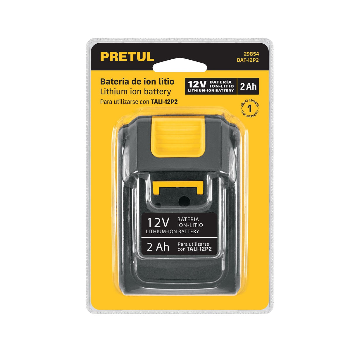 Batería ion litio, 12 V, 2 Ah, Pretul