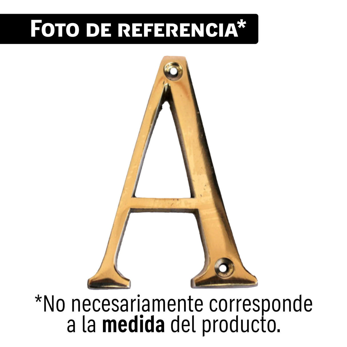 Letra a de latón sólido 4', latón brillante, Hermex