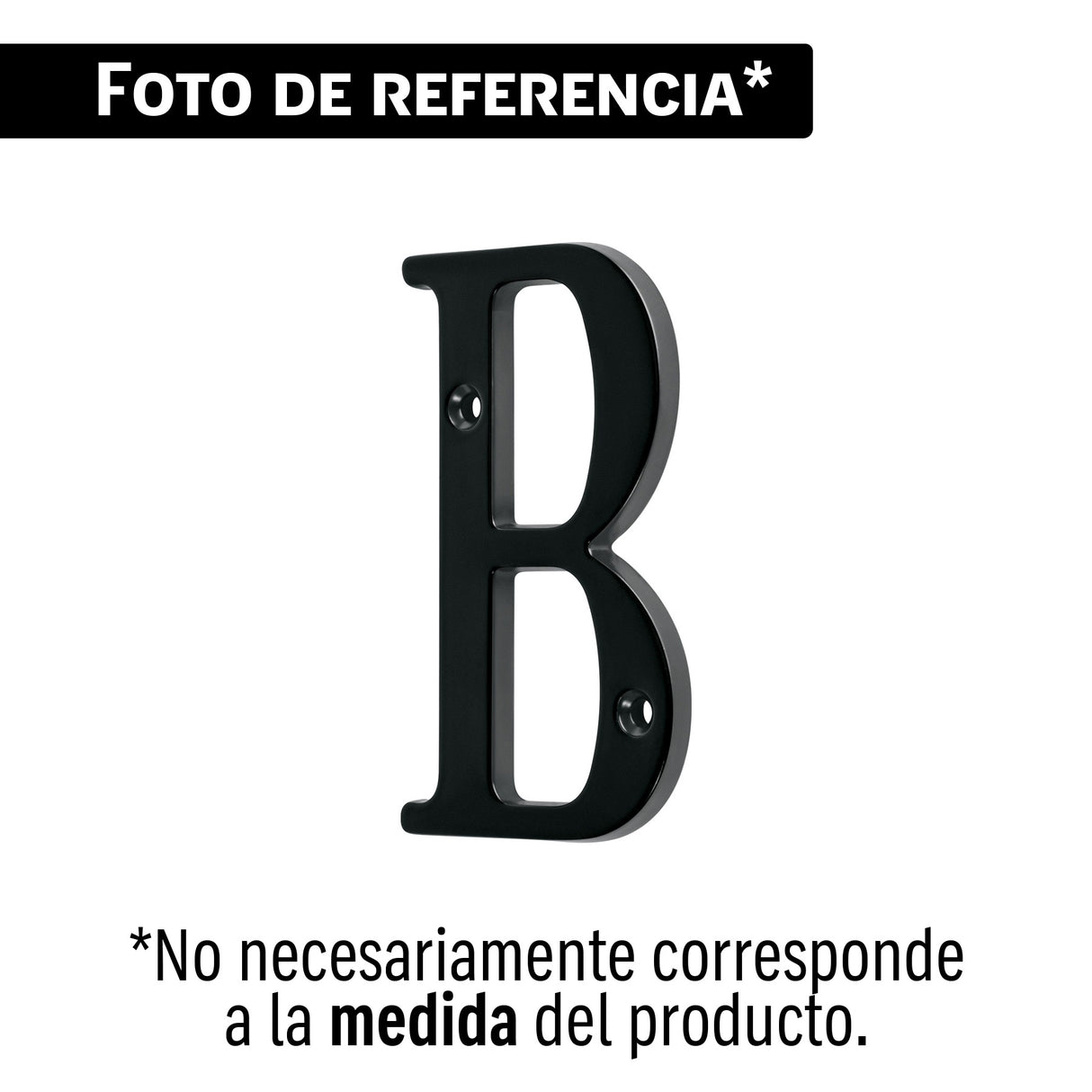 Letra b de latón sólido 4', negro, Hermex
