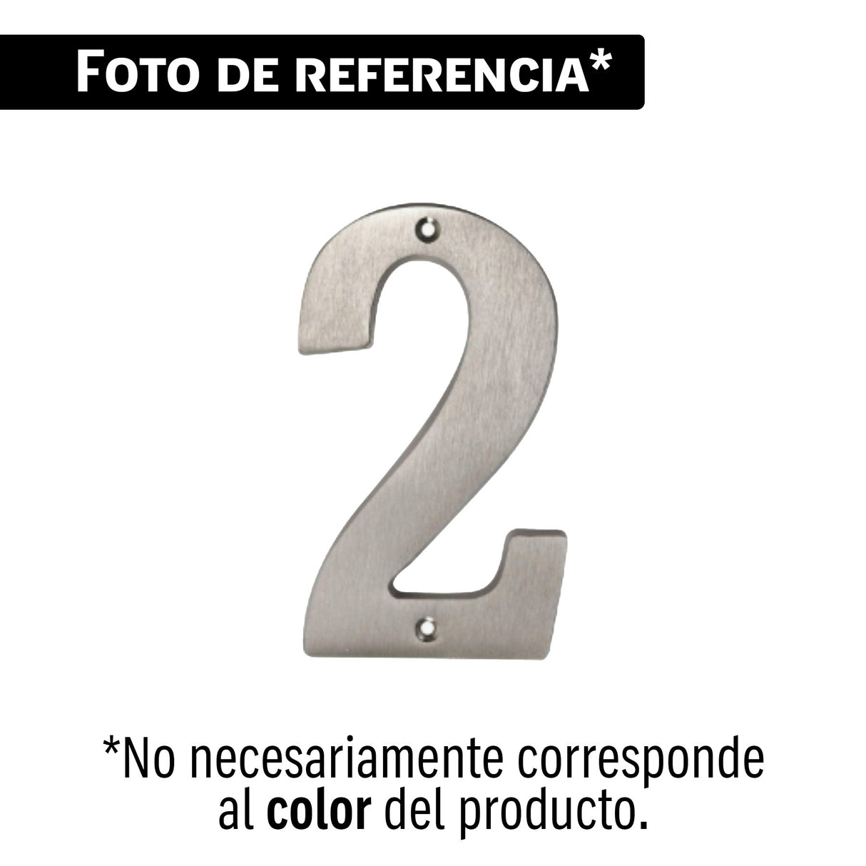 Número 2 de latón sólido 4', níquel satín, Hermex