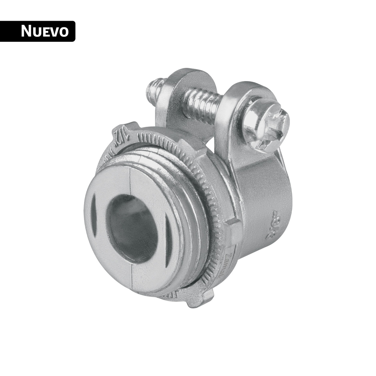 Conector recto 3/8' para tubo flexible metálico, Volteck