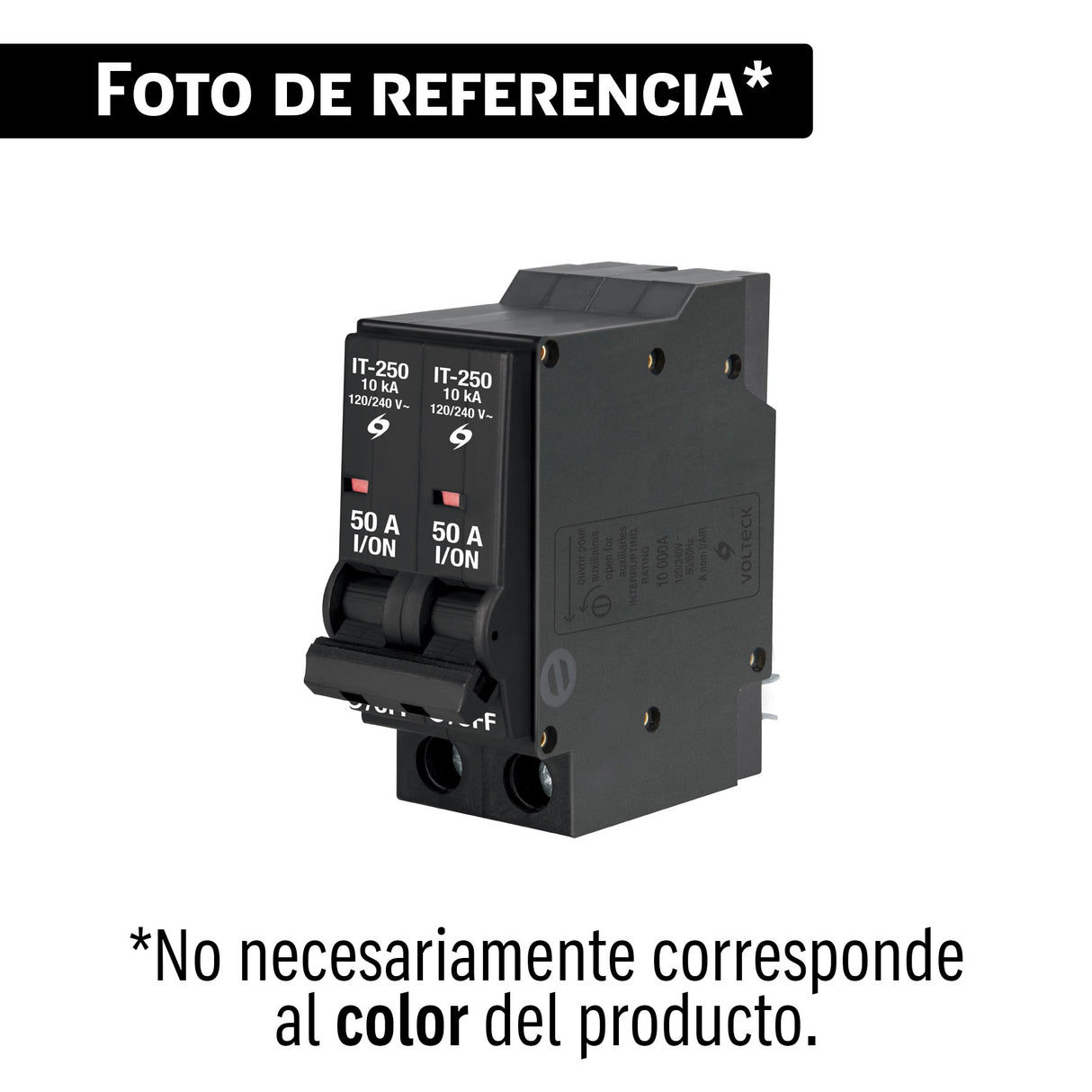 Interruptor de 2 polos 63 A para riel DIN, Volteck
