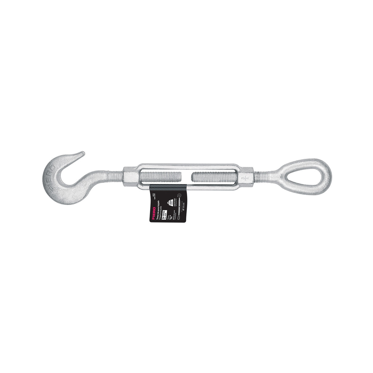 Tensor forjado 3/4 x 6' ojo - gancho, galvanizado, Fiero