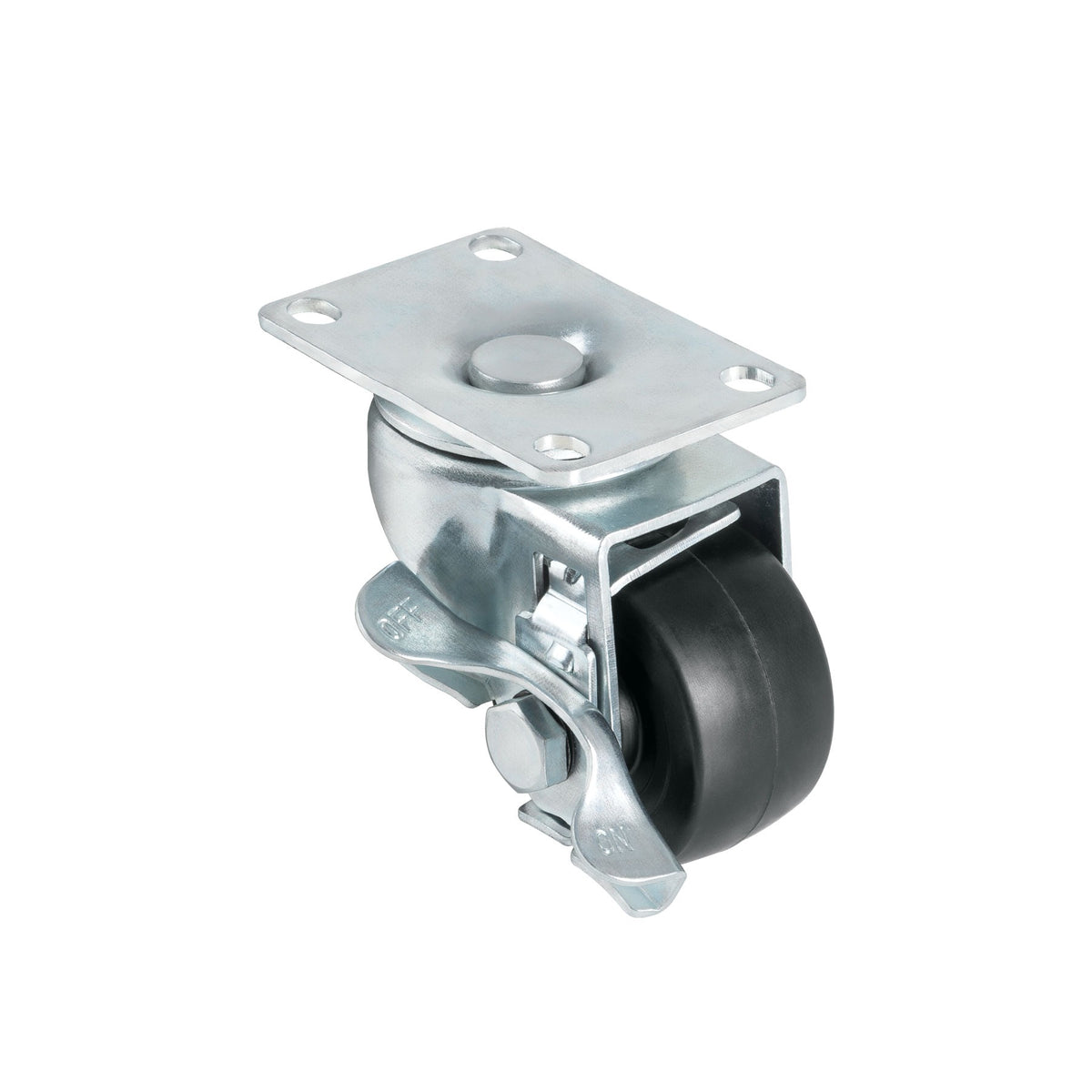 Rodaja hule 2-1/2', placa giratoria con freno, buje, 50 kg