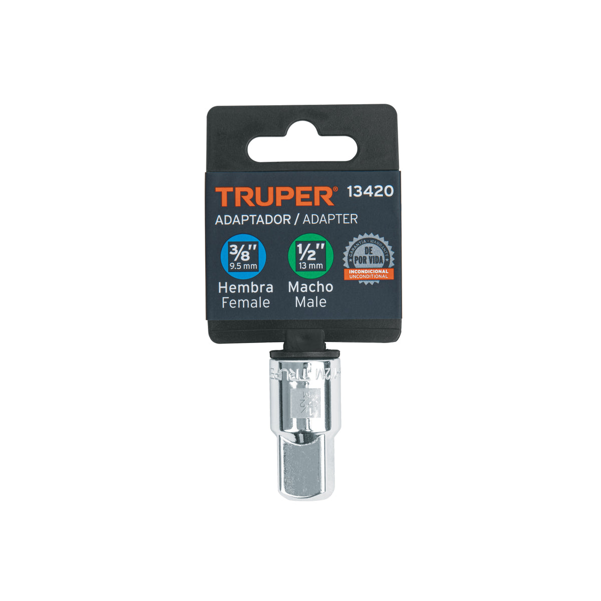 Adaptador para Matraca de Cuadro 3/8' a Cuadro 1/2', Truper