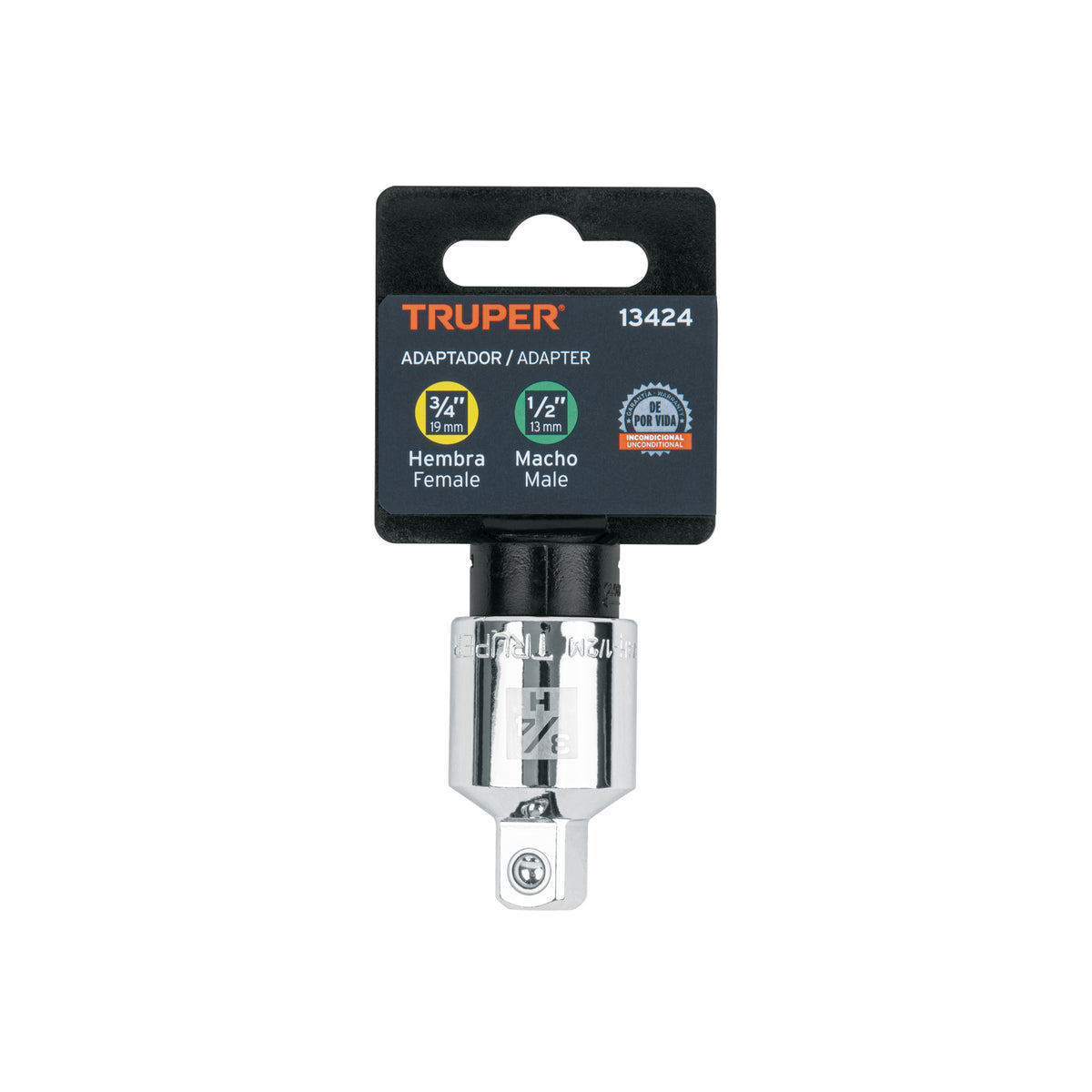 Adaptador para Matraca de Cuadro 3/4' a Cuadro 1/2', Truper