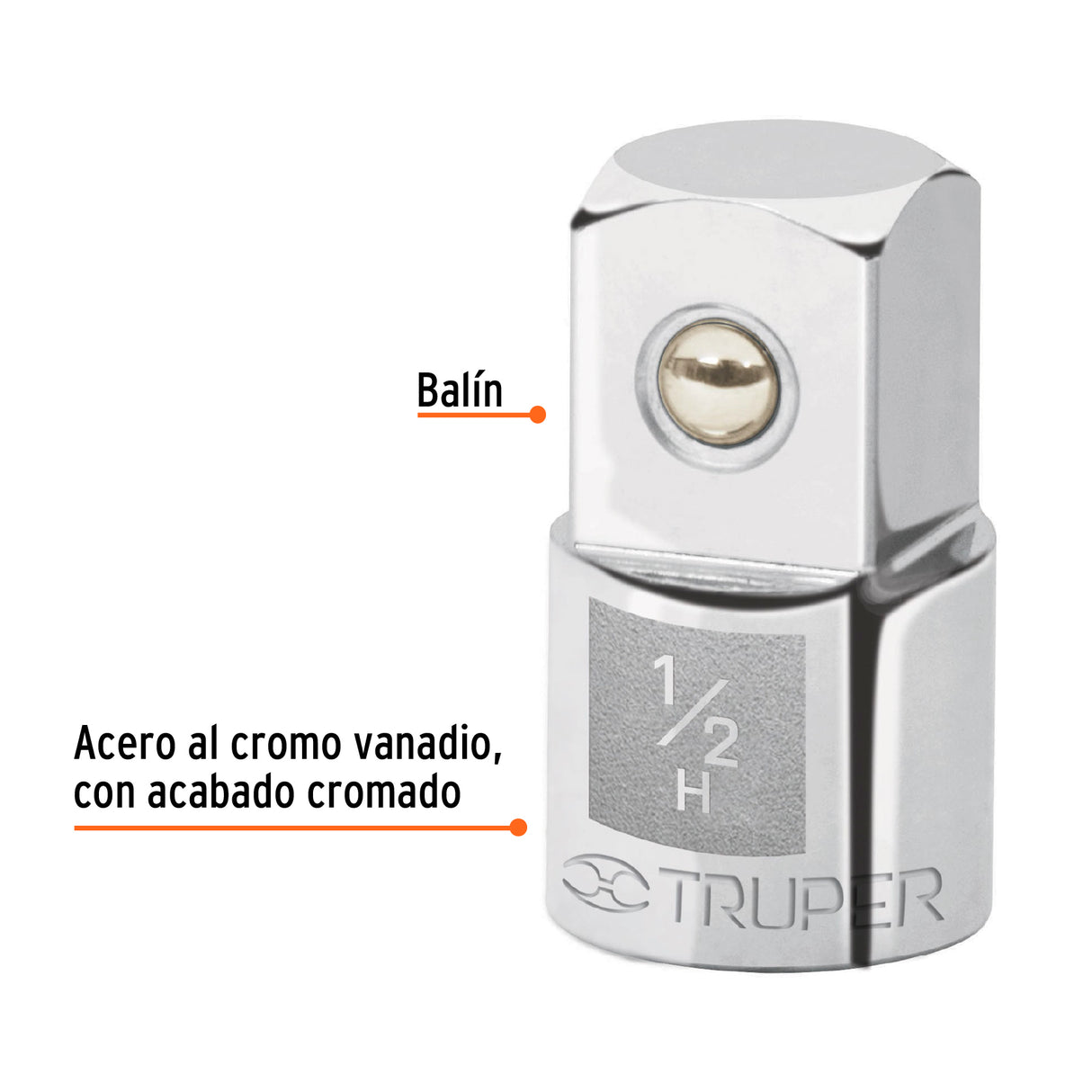 Adaptador para Matraca de Cuadro 1/2' a Cuadro 3/4', Truper