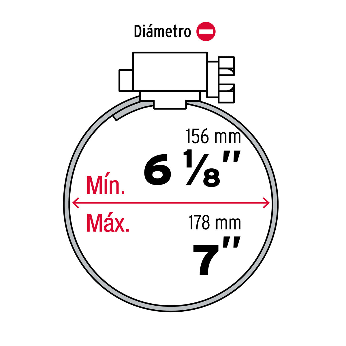 Bolsa con 5 Abrazaderas sin Fin #104, 6-1/8 - 7', Fiero