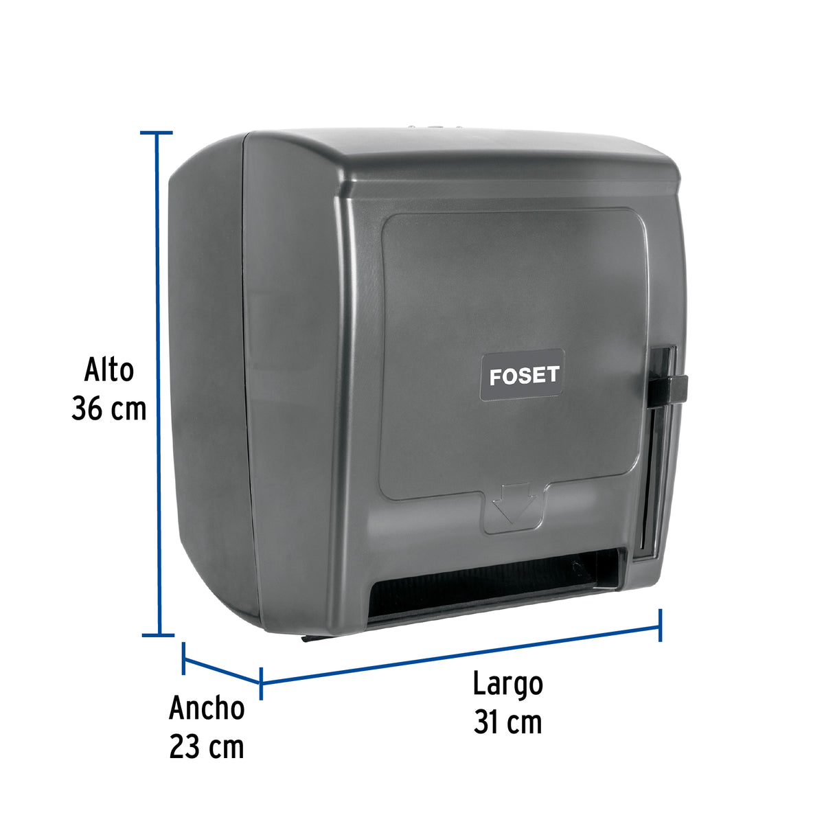 Dispensador de ABS para Toalla de Papel en Rollo, Humo, Foset