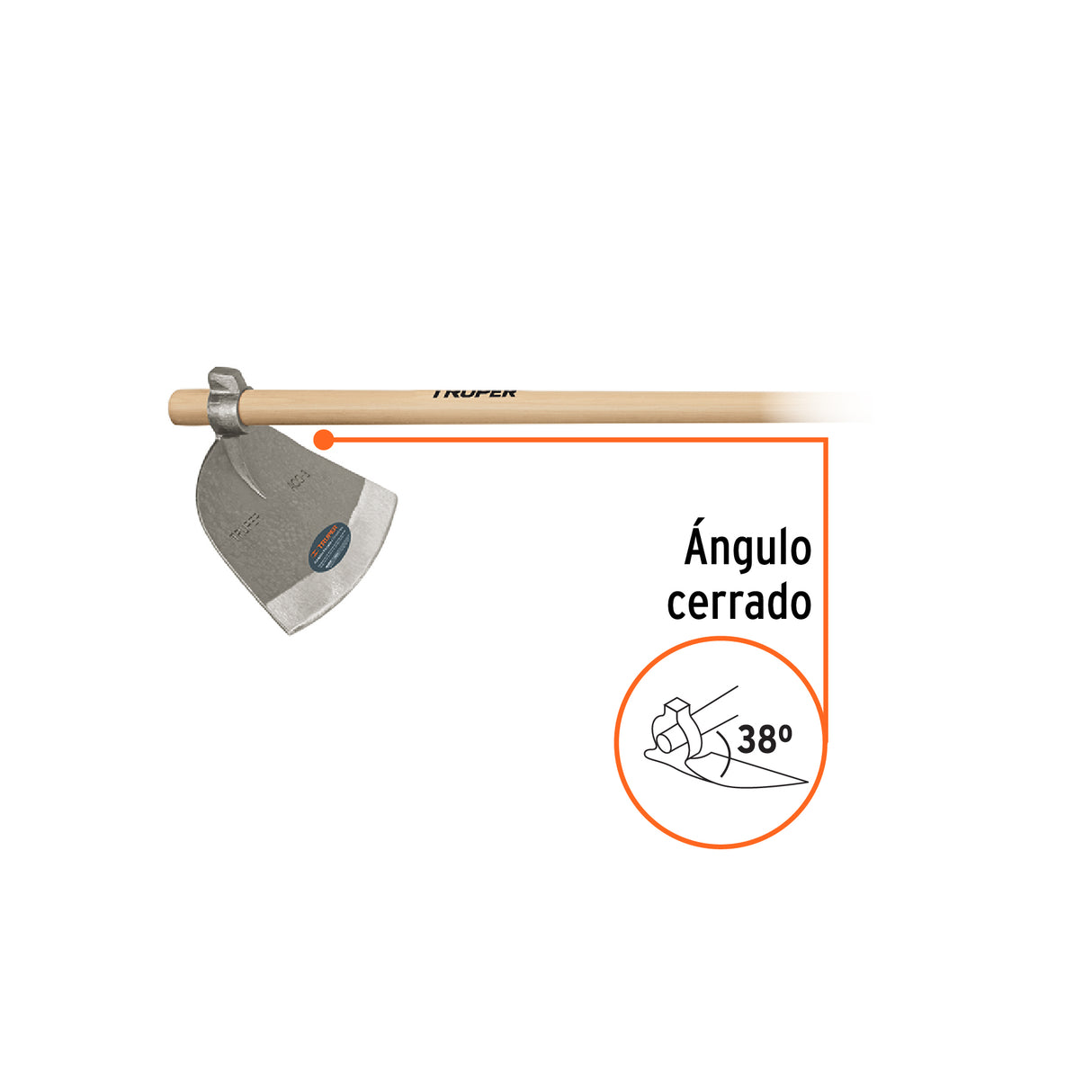 Azadón Córdoba No. 3 de 2.8 lb, Mango de Madera 54', Truper