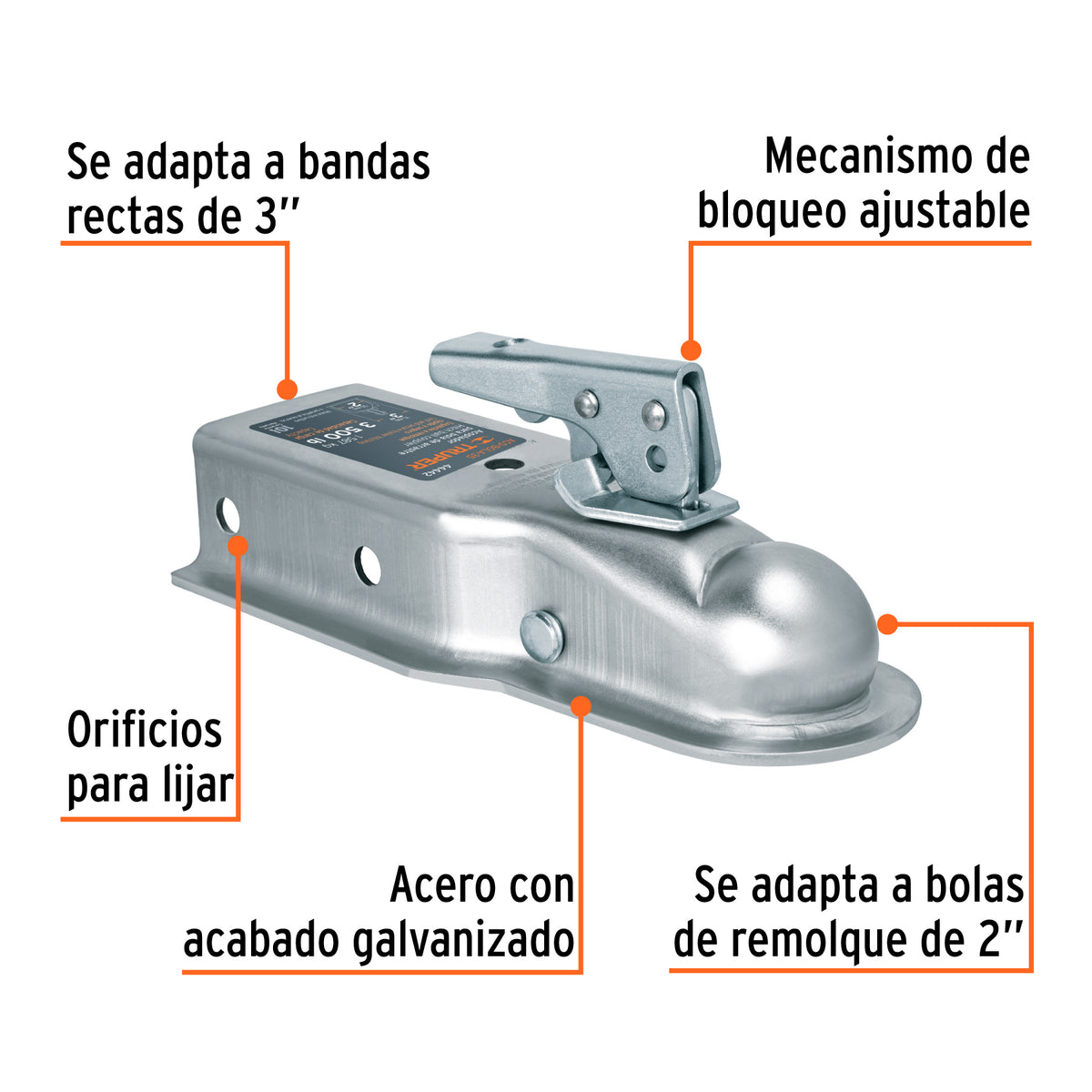 Acoplador para Remolque, para Bola de 2', Truper