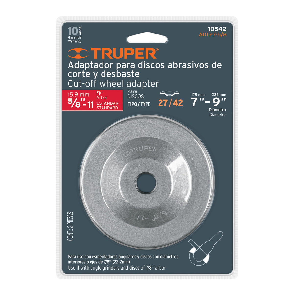 Adaptador para Discos Abrasivos 7' a 9', Tipo 42, 5/8-11