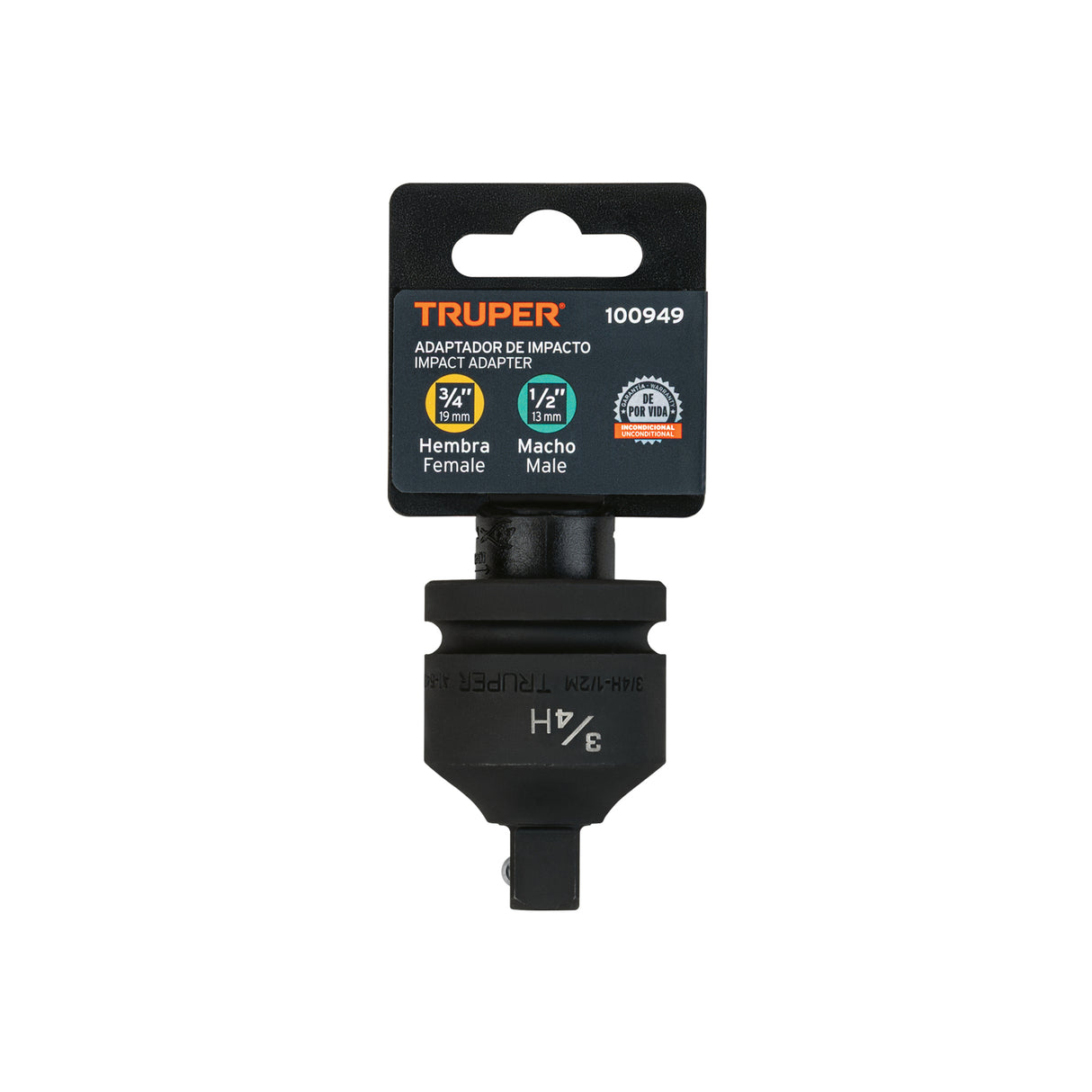 Adaptador de Impacto 3/4' (H) X 1/2' (m), Truper