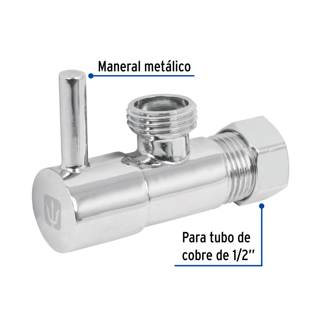 Llave Angular 1/2', 1/4 de Vuelta, Barrilito, Maneral Palanca