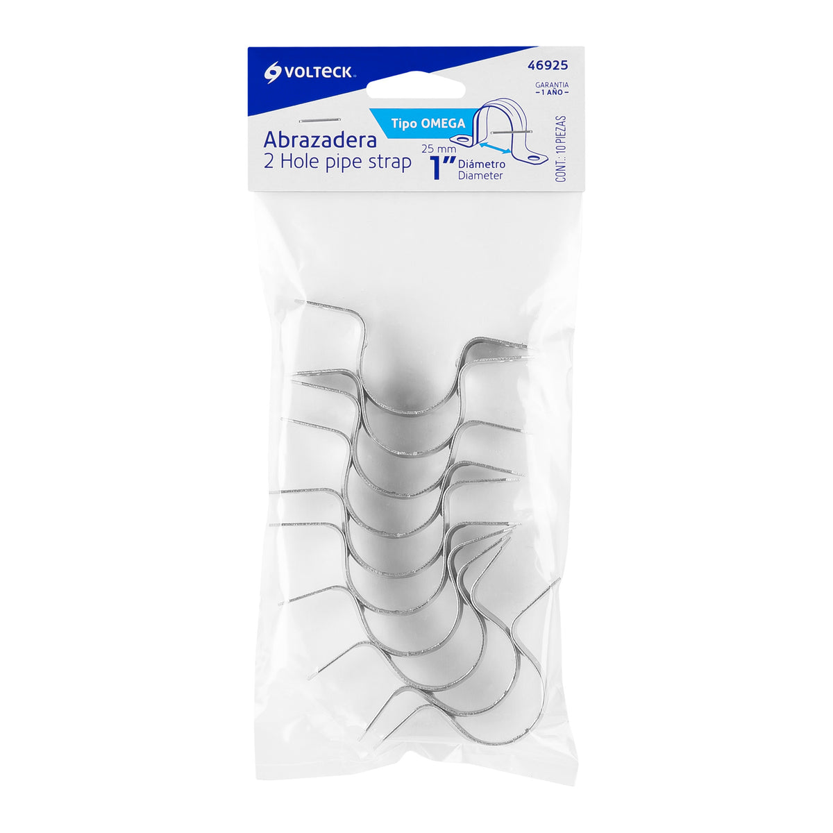 Bolsa C/10 Abrazaderas Tipo Omega 1' para Tubo Pared Delgada