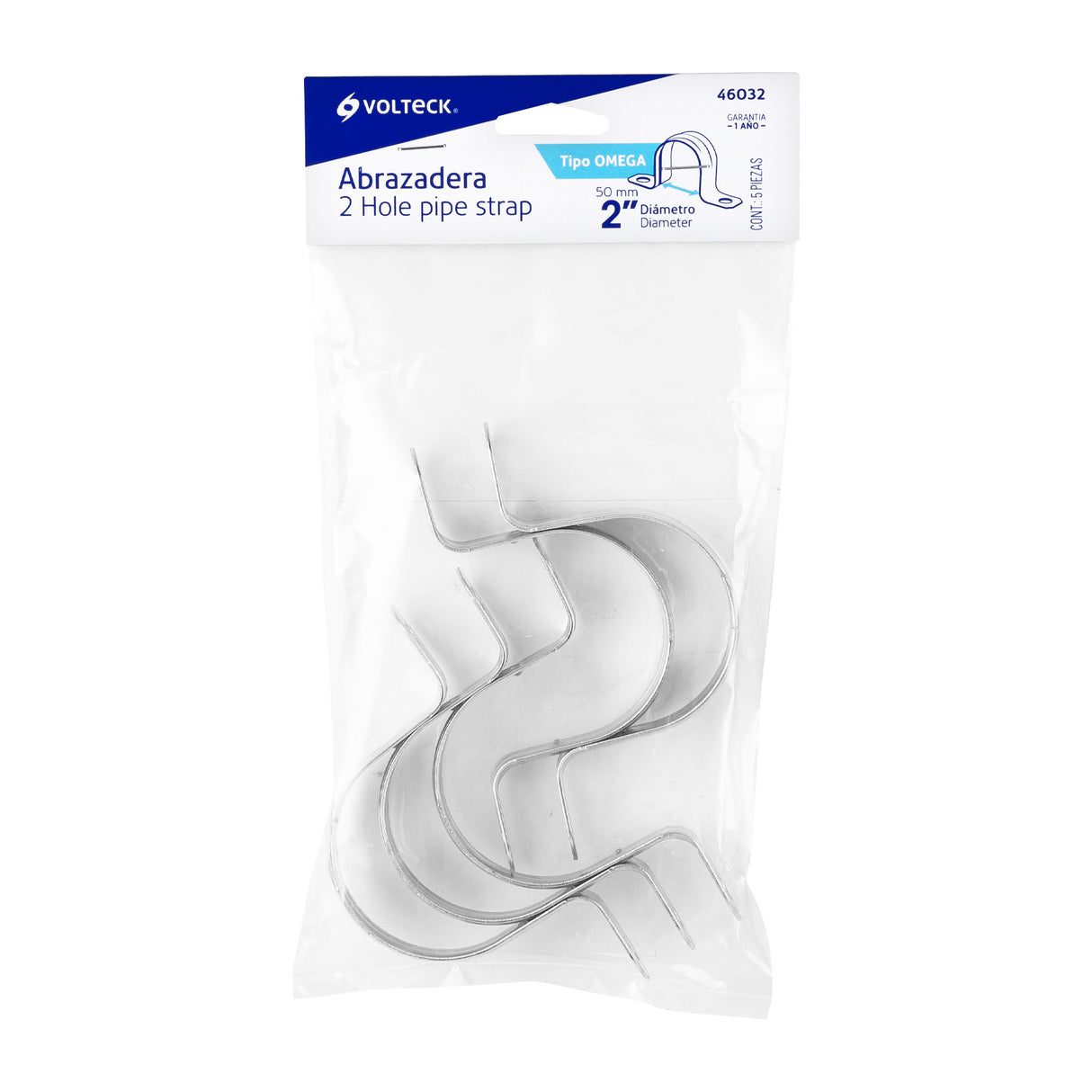 Bolsa C/5 Abrazaderas Tipo Omega 2' para Tubo Pared Delgada