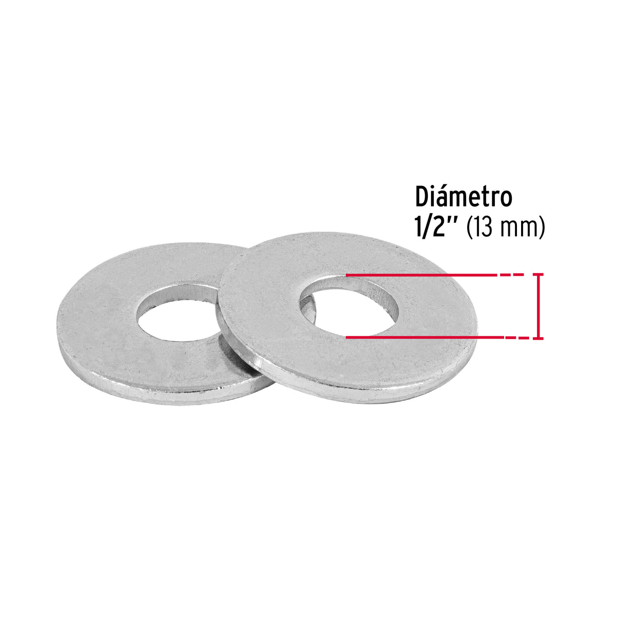 Blíster con 6 Arandelas Planas de 1/2', Fiero