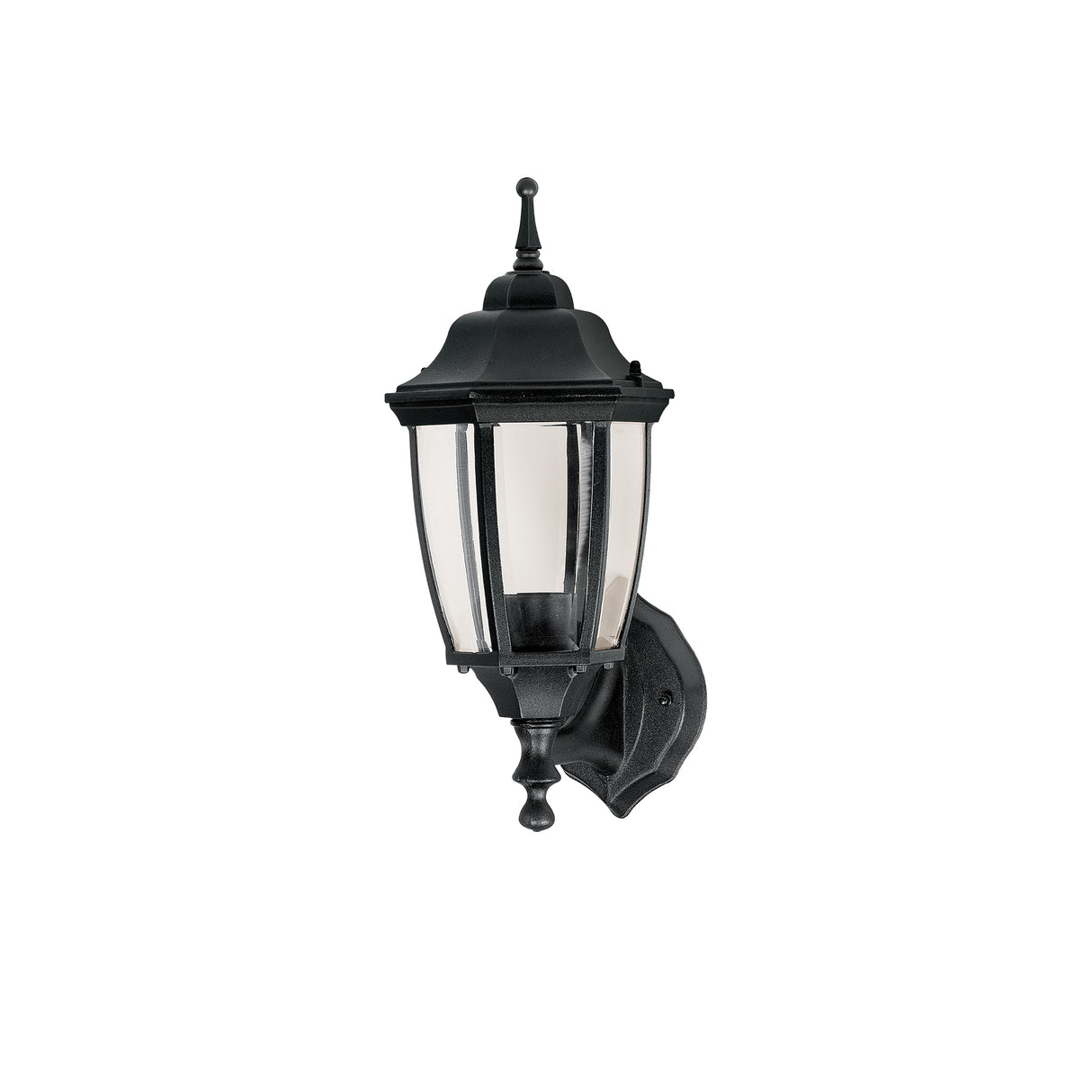 Arbotante Tipo Farol Tradicional Soportado para Exterior, Negro