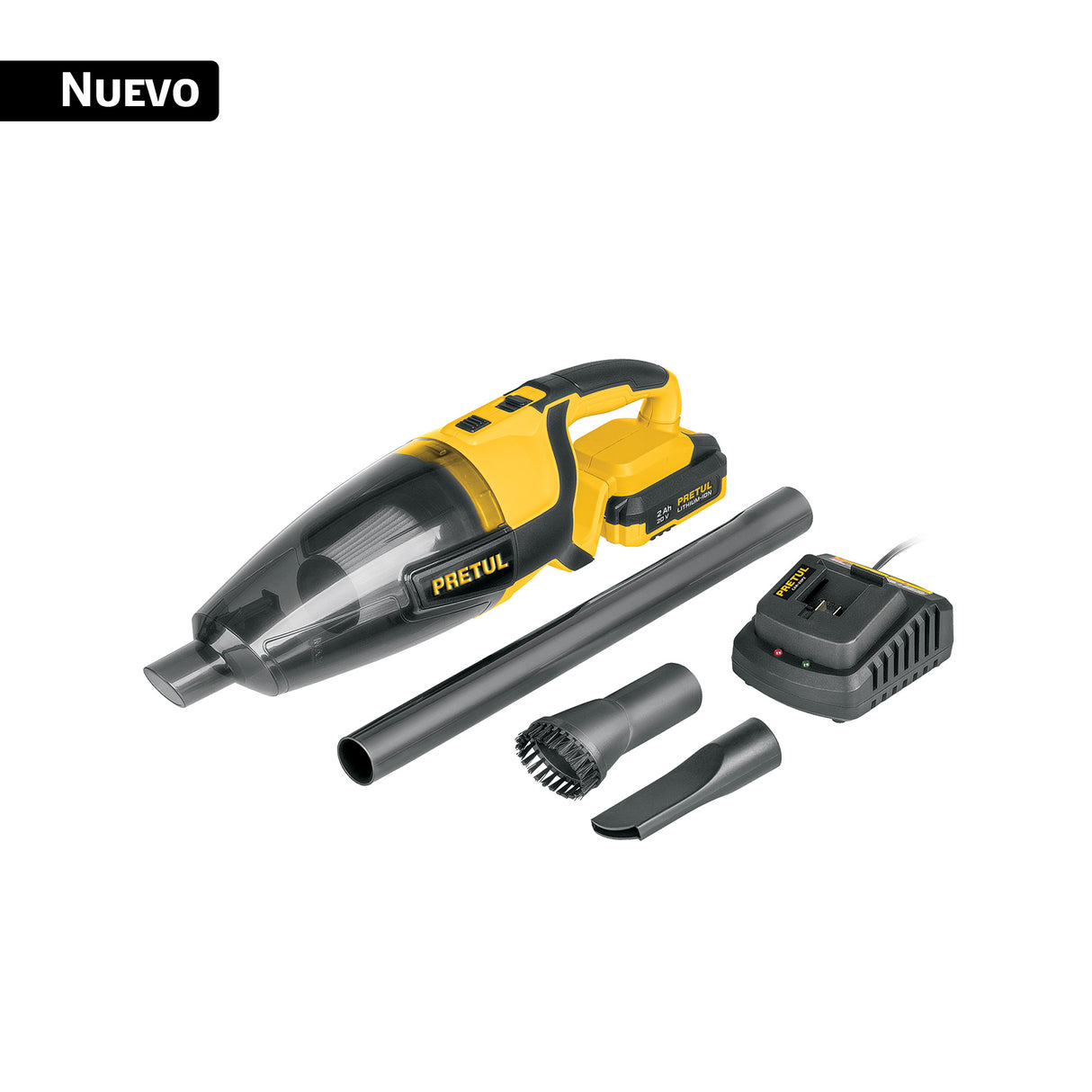 Aspiradora para Auto, 20 V, 1 Batería 2 Ah, Pretul