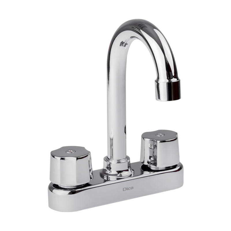 Dica 4060 mezcl. de 4 pulg. para lavabo con cubierta y manerales tipo bar cuello alto palanca queen