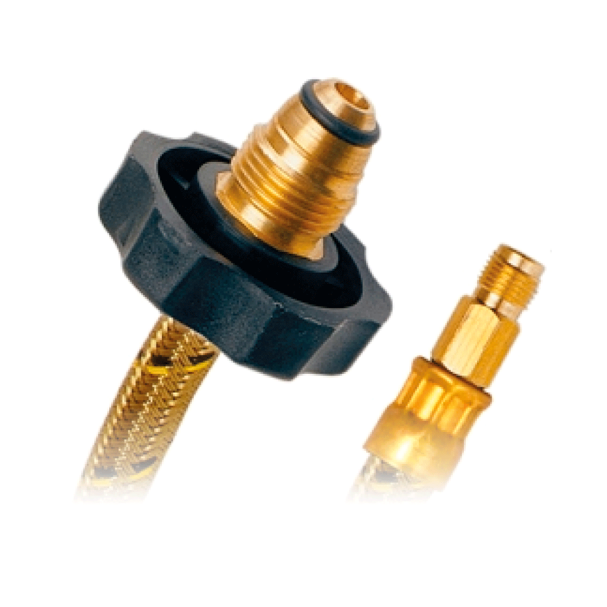 Coflex gas vinilo pigtail 7/16 m x 718 izq con maneral .55 cm VG-P55