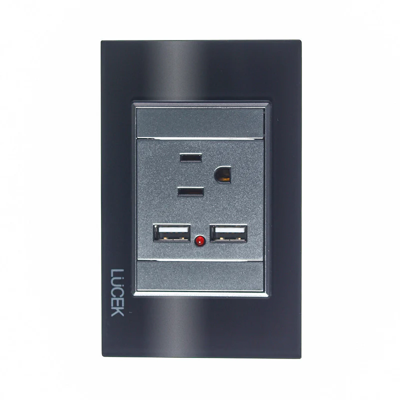 Lucek cristal negro 1 contacto y 2 entradas USB