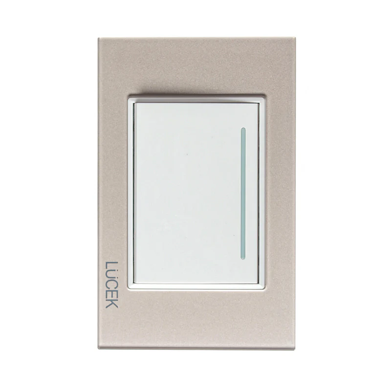 Lucek cristal dorado 1 interruptor sencillo 3 modulos