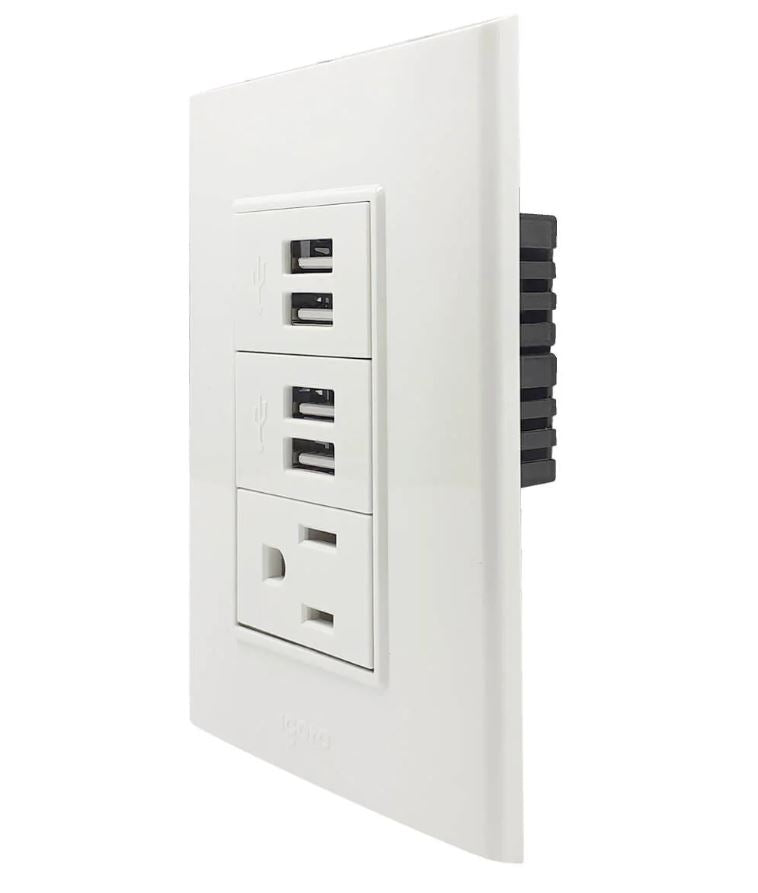 Igoto placa 4 USB + 1 contacto PBUSB4-B - imagen 2