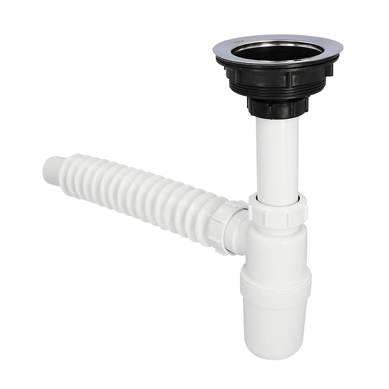 Dica 3730CB cespol plastico flex. con bote grande con contracanasta clasica para fregadero blanco - imagen 5