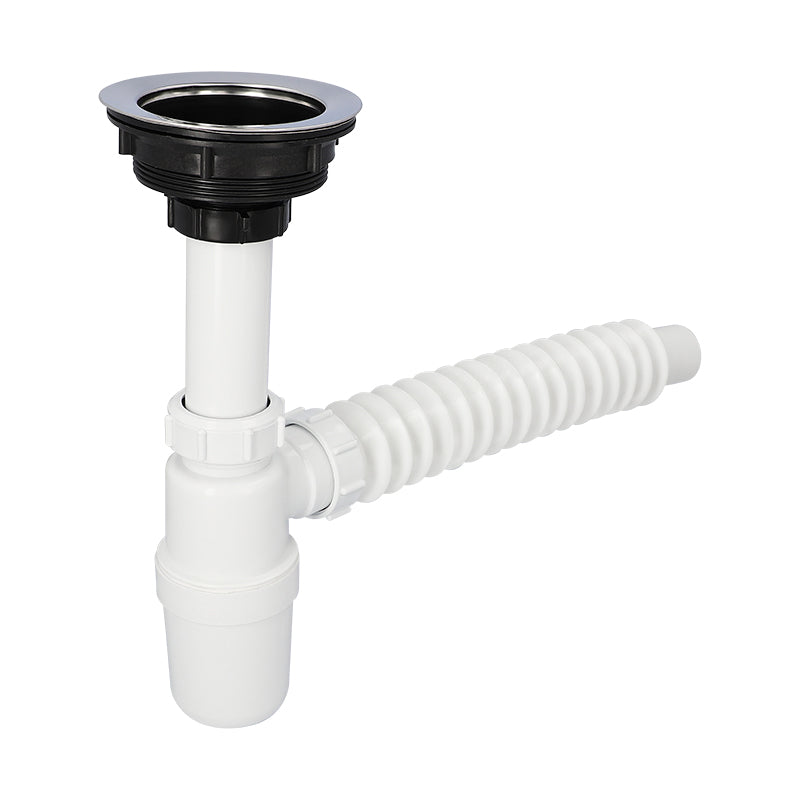 Dica 3730CB cespol plastico flex. con bote grande con contracanasta clasica para fregadero blanco - imagen 9