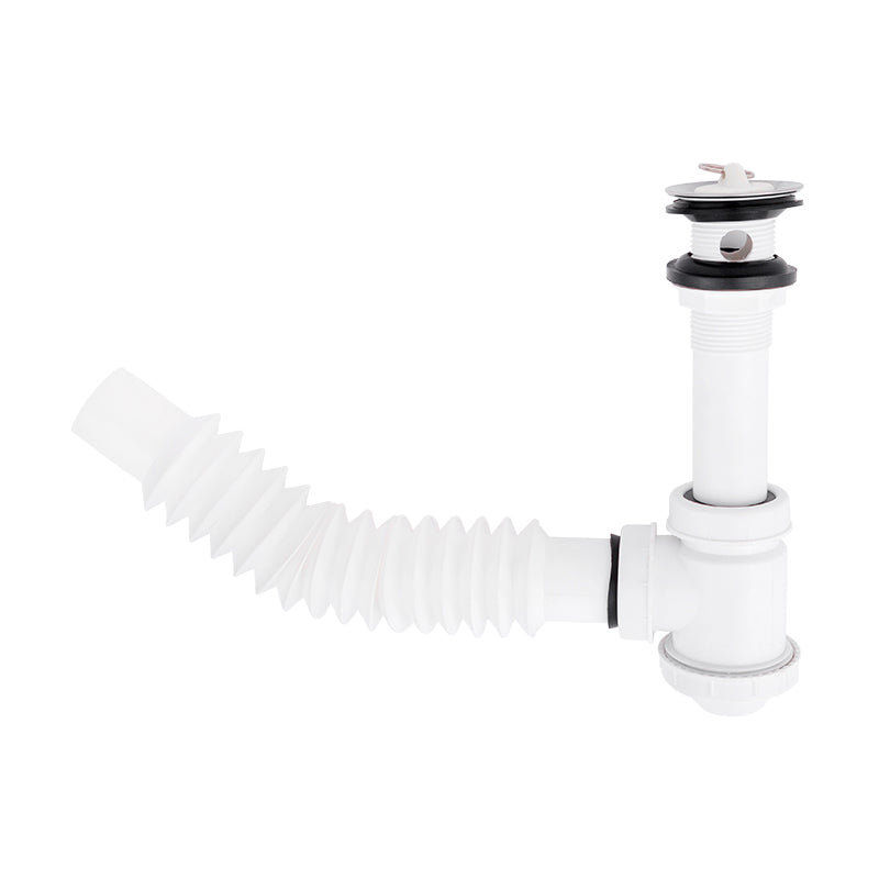Dica 3701CC cespol plastico flex. con bote chico con cubierta metalica para lavabo