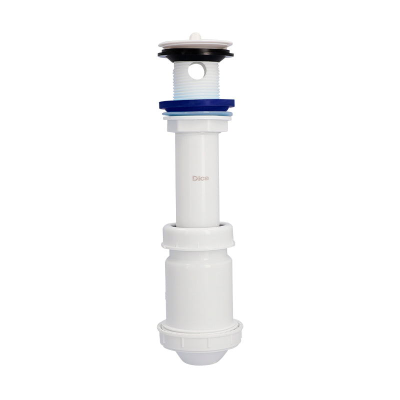 Dica 3701CB cespol plastico flex. con bote chico con cubierta plastica para lavabo blanco - imagen 2