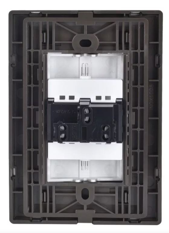 Igoto placa armada inox con 1 apagador escalera de 3 mã“dulos plata - imagen 2