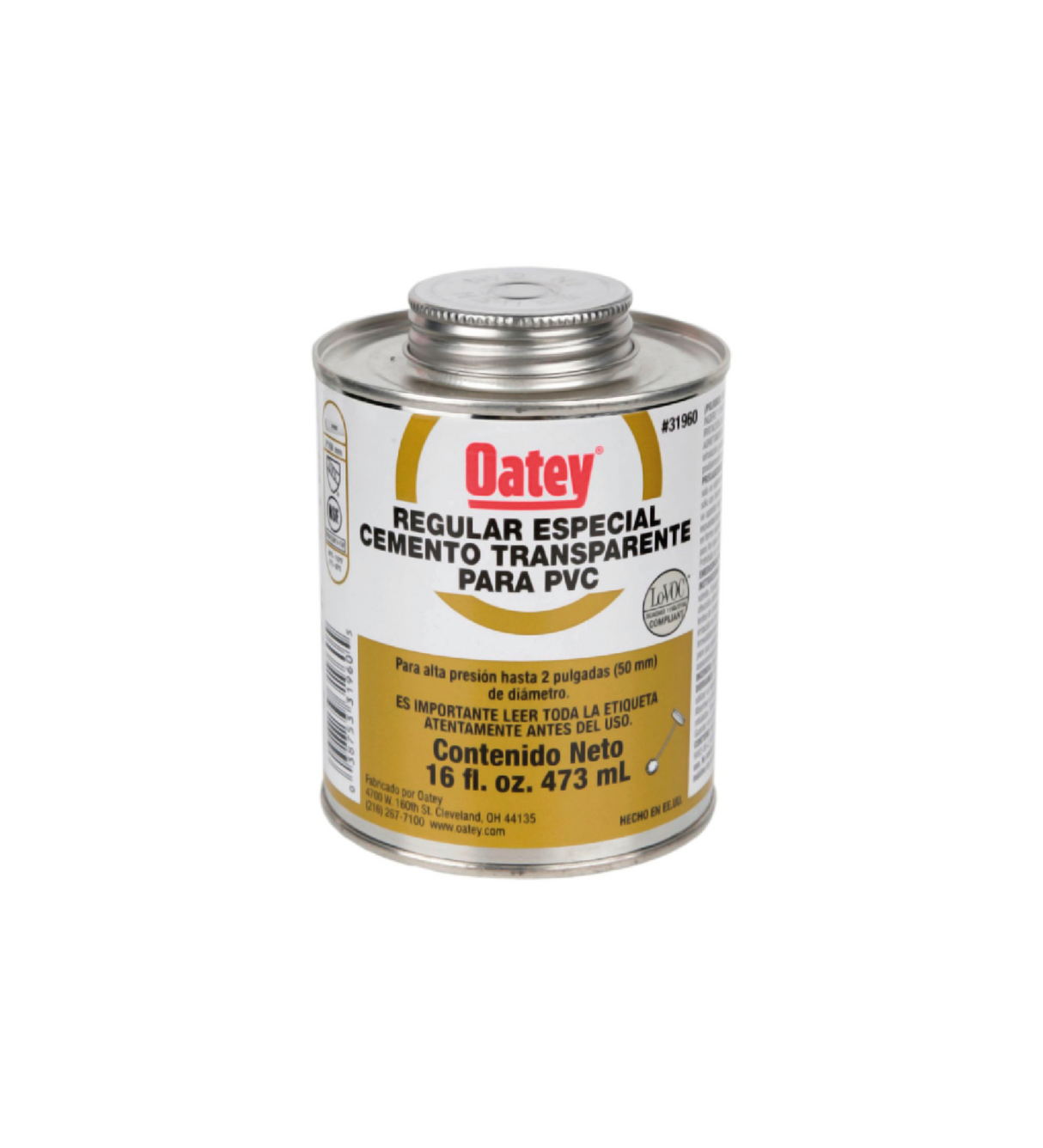 Oatey etiqueta dorada PVC 16 oz. (473 ml)
