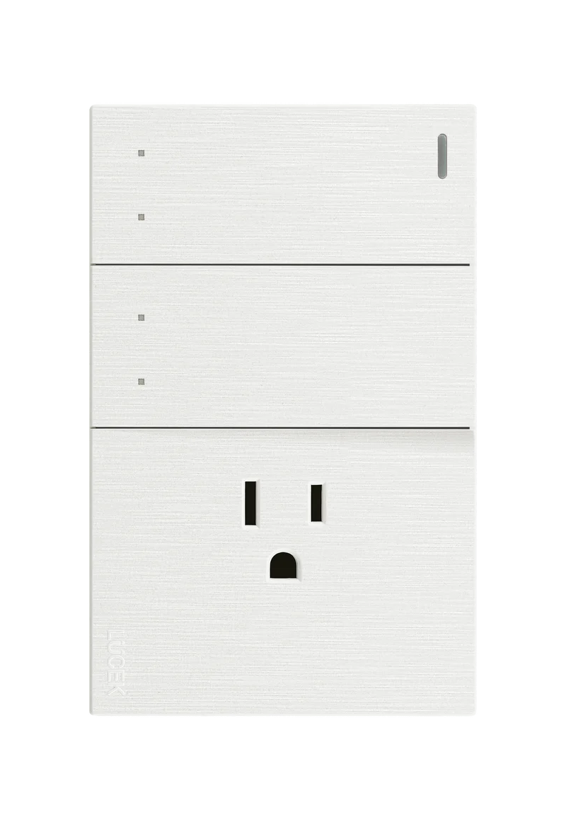 Lucek flat blanco -BF13-B- 2 interruptores, escalera y 1 contacto, 1 m