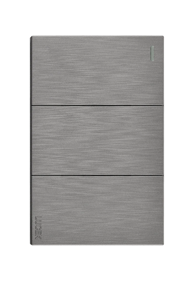 Lucek flat plata -BF03-P- 3 interruptores sencillos, 1 m