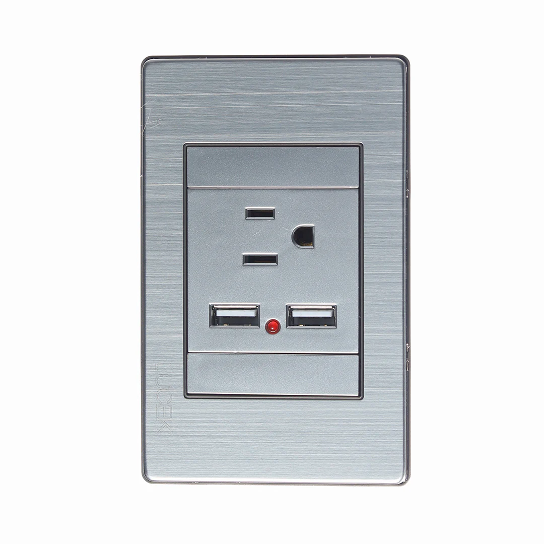 Lucek flat plata -BF05-P- 1 contacto y 2 entradas, USB