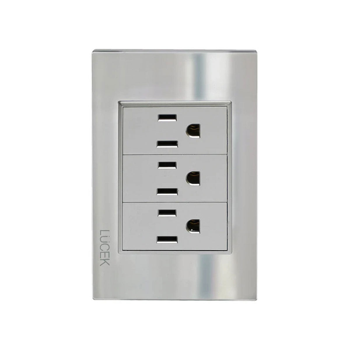 Lucek cristal espejo plata 3 contactos de 1 mod
