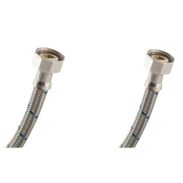Urrea LLLL-40 Manguera para Lavabo, Tramado de Aluminio y Tuercas de Latón de 40 cm