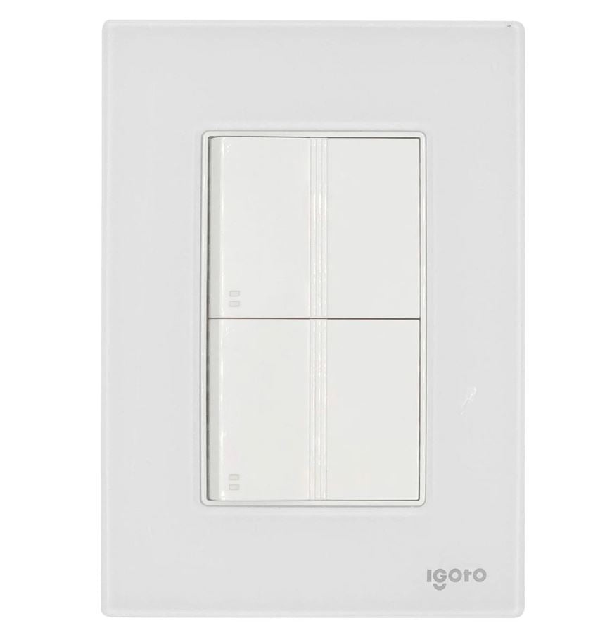 Igoto cristal con 2 apag escalera de 1.5 mods bco CRIS1014