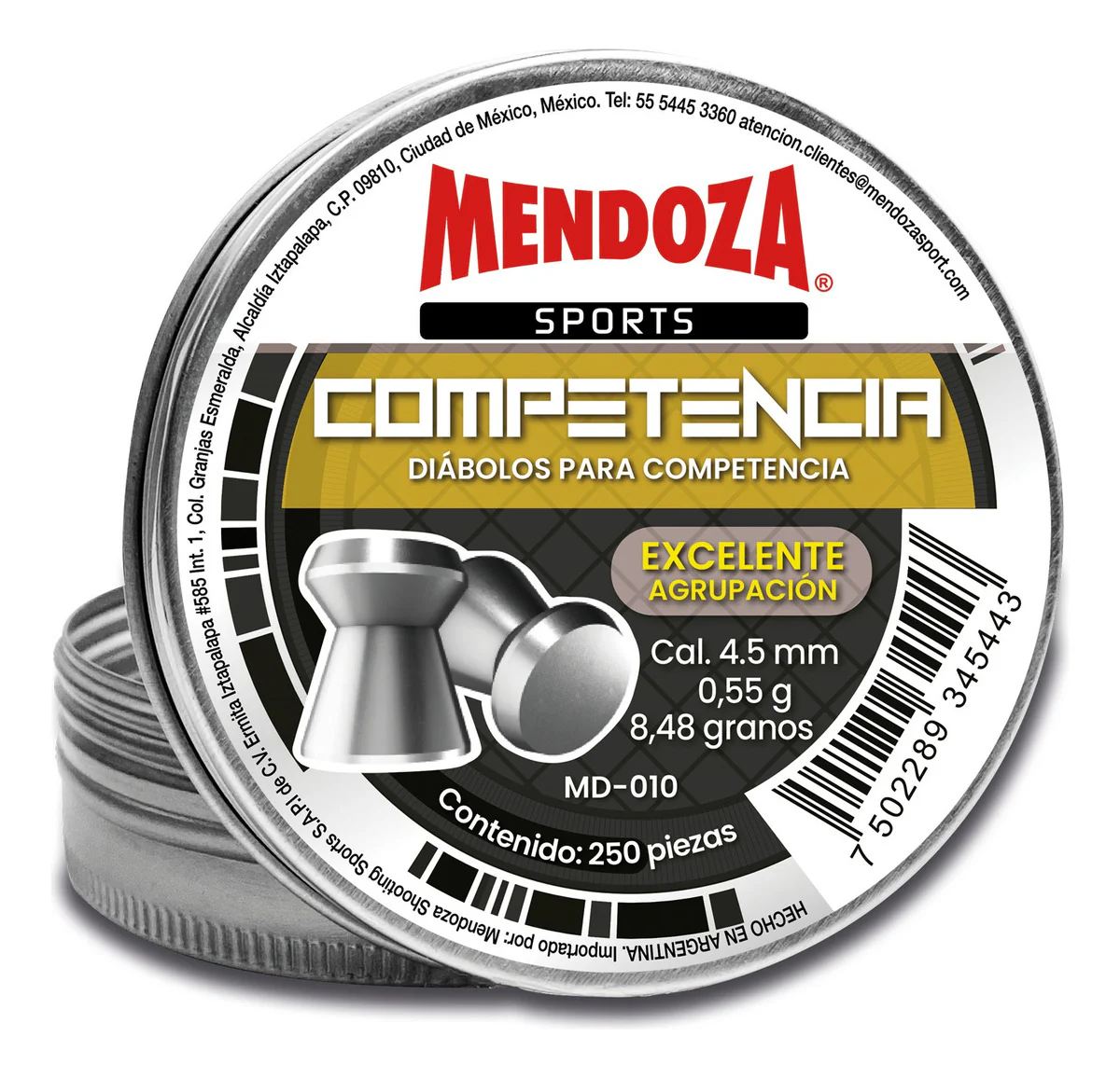Mendoza lata de diabolos competencia cal 4.5 x 250