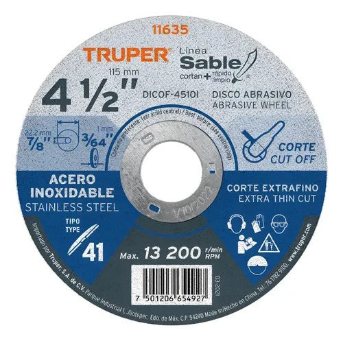 Fandeli Disco Corte T41 Inox Ef 4½"