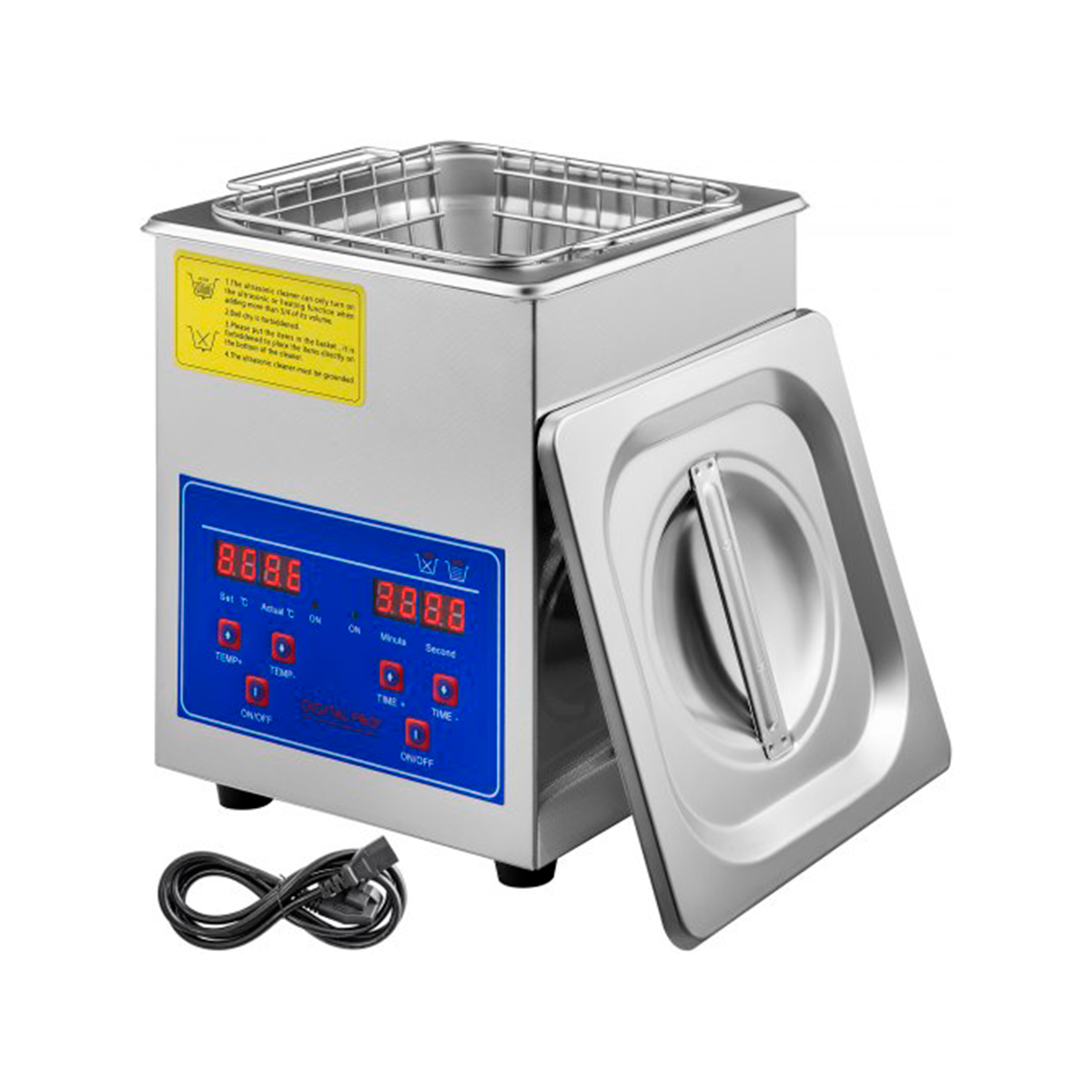 Limpiador ultrasónico VEVOR 2 L, 60 W, 40 kHz, pantalla LED