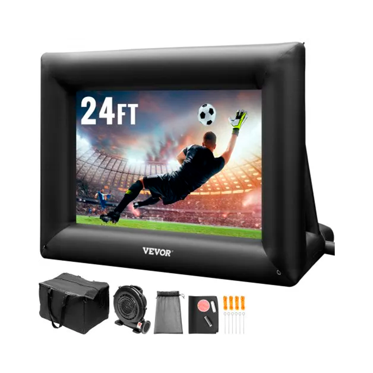 Pantalla de cine inflable VEVOR para proyector, 24 pies