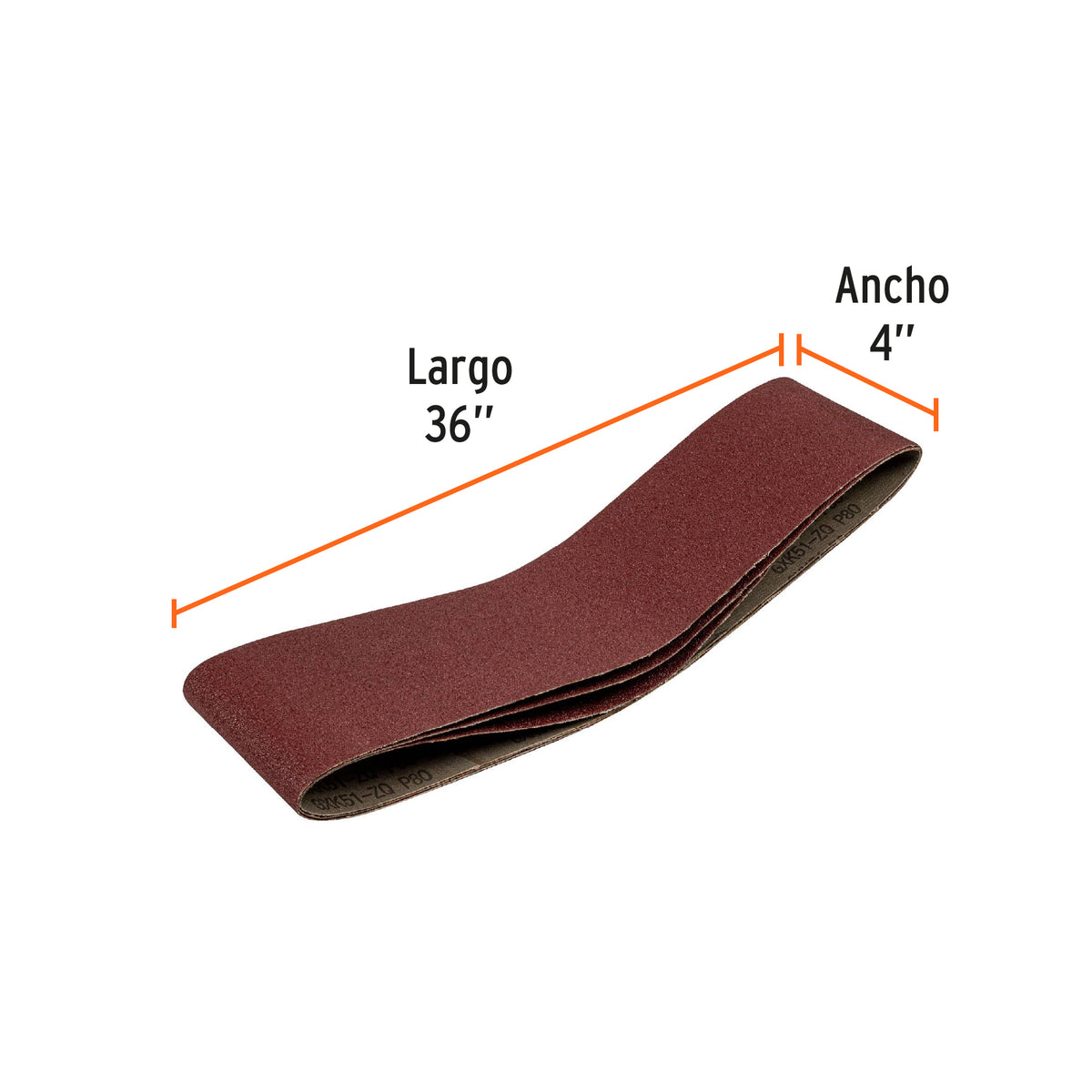 Caja con 3 Bandas de Lija 4' X 36' Grano 80 para Pul 4X6