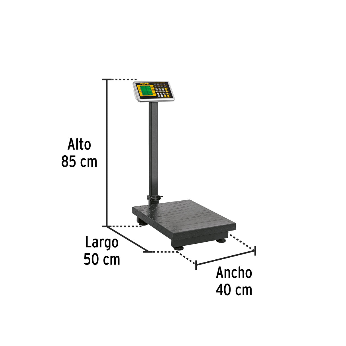 Báscula Electrónica de Plataforma, Plegable, 200 kg. Pretul